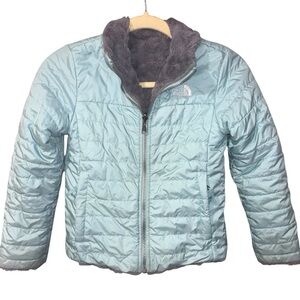 The North Face swirl reversible fleece  Kids Sky Blue Puffer Jacket